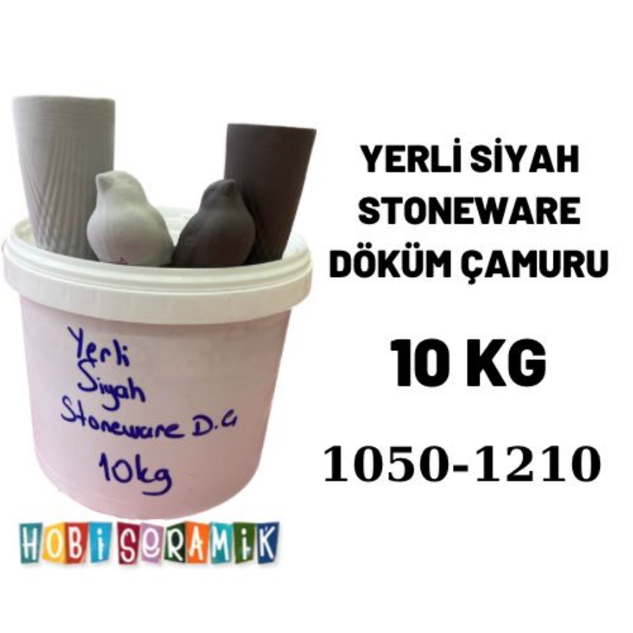 Resim SİYAH STONEWARE YERLİ SIVI DÖKÜM ÇAMURU 10 KG (1190-1210)