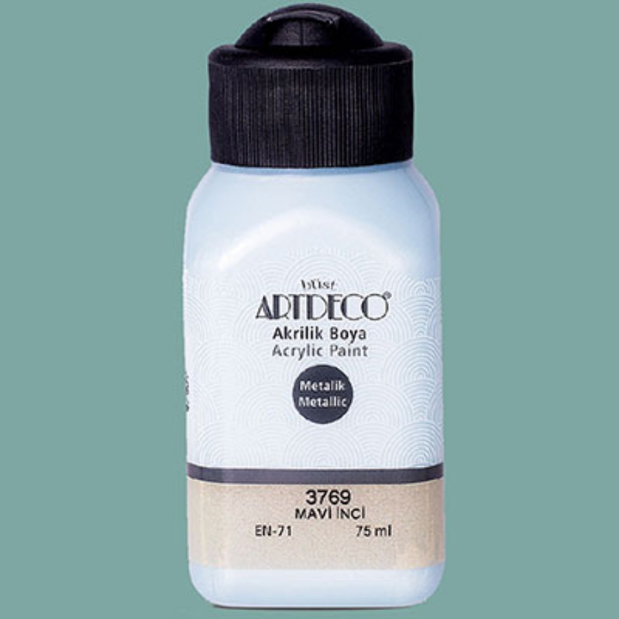 Resim  Artdeco Metalik Akrilik Boya 75Ml Mavi İnci 3769