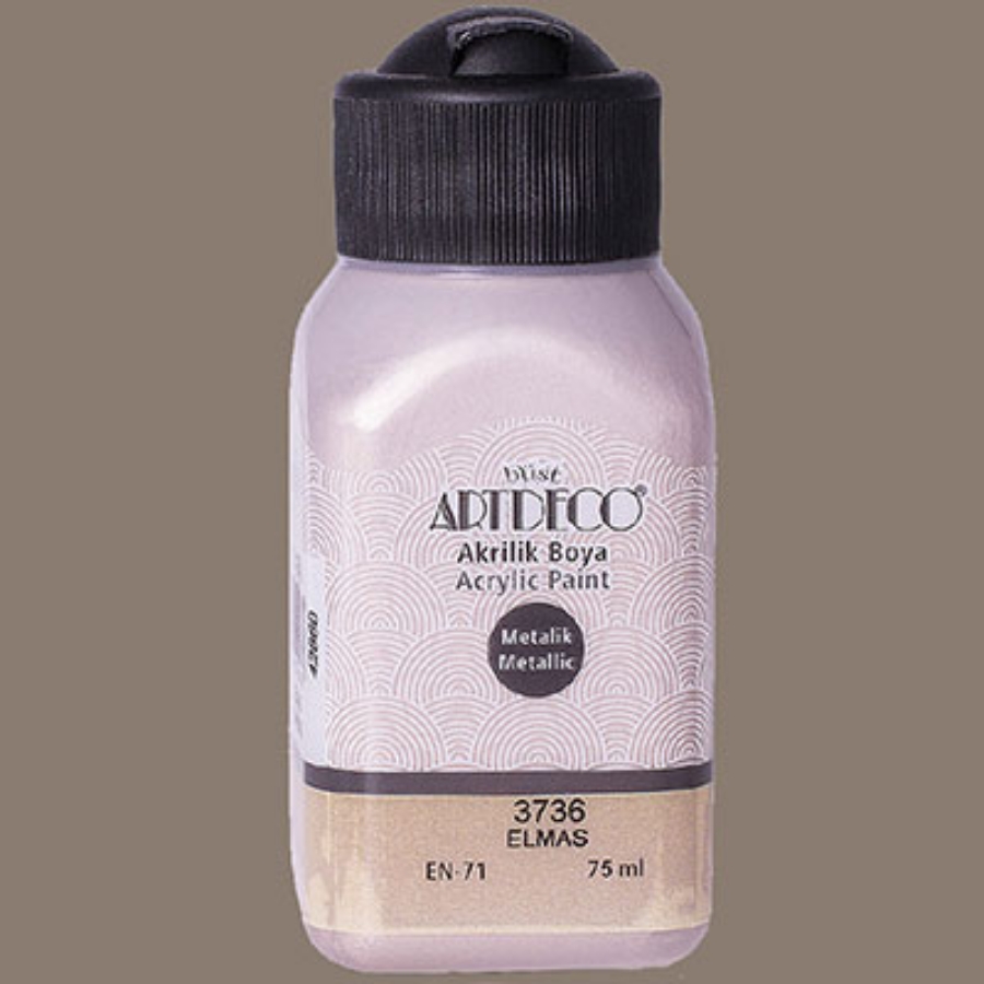 Resim Artdeco Metalik Akrilik Boya 75Ml Elmas 3736